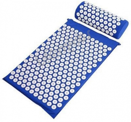 Аппликатор Кузнецова - Акупунктурный массажный коврик с валиком, синий